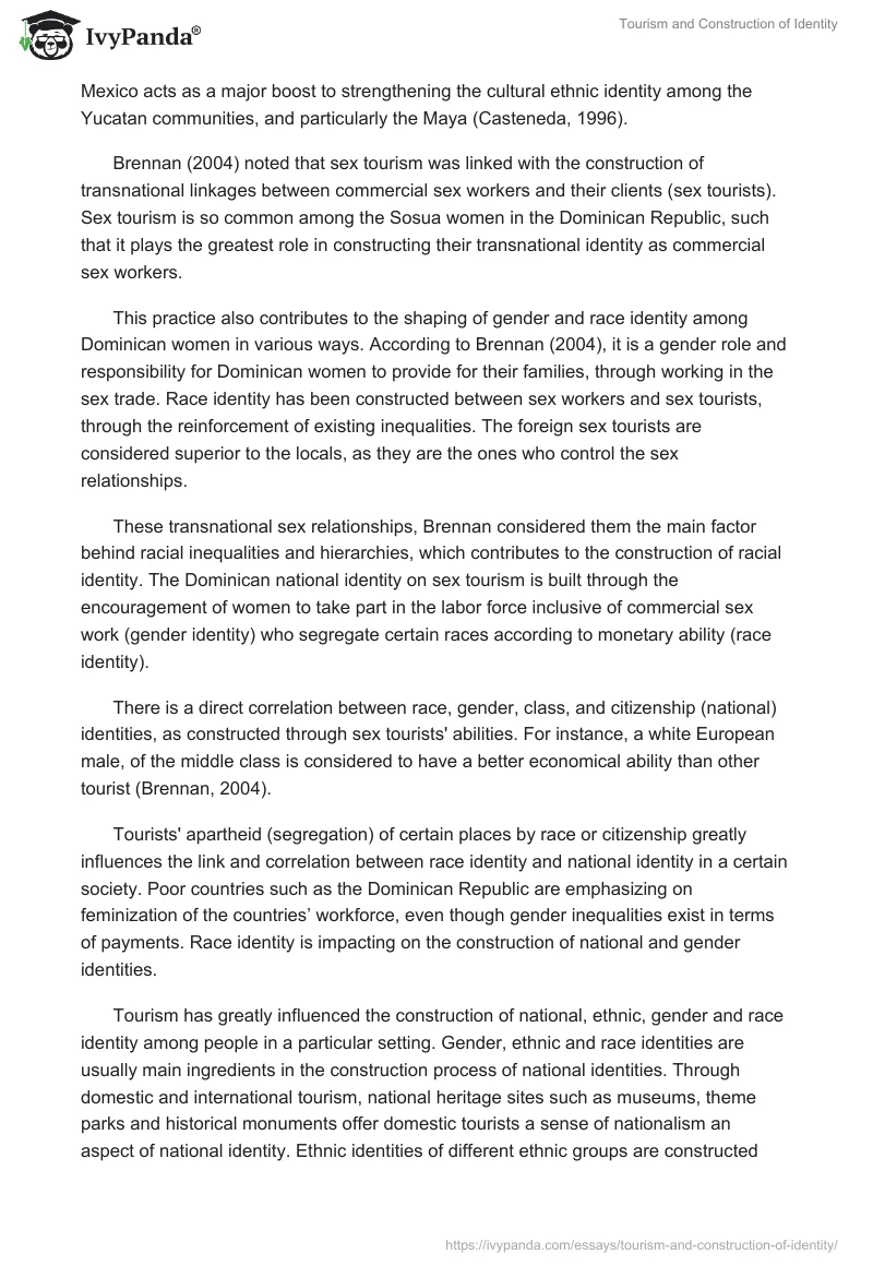 Tourism and Construction of Identity. Page 4