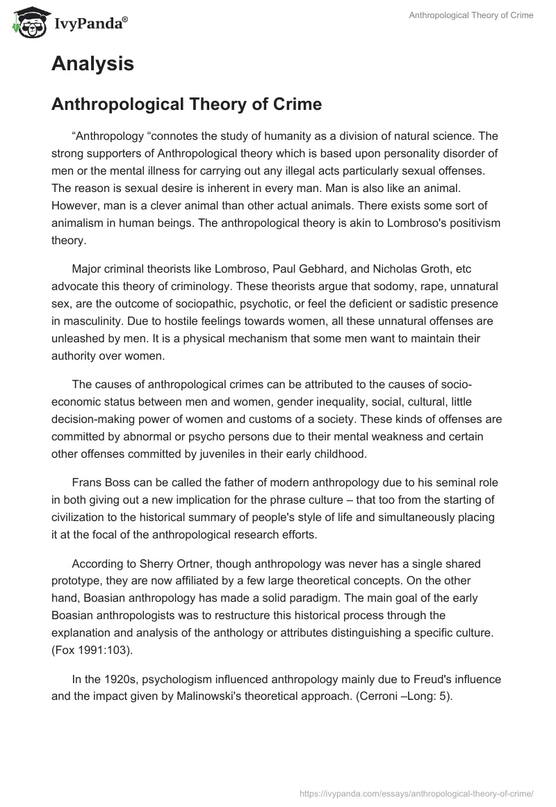 Anthropological Theory of Crime. Page 2