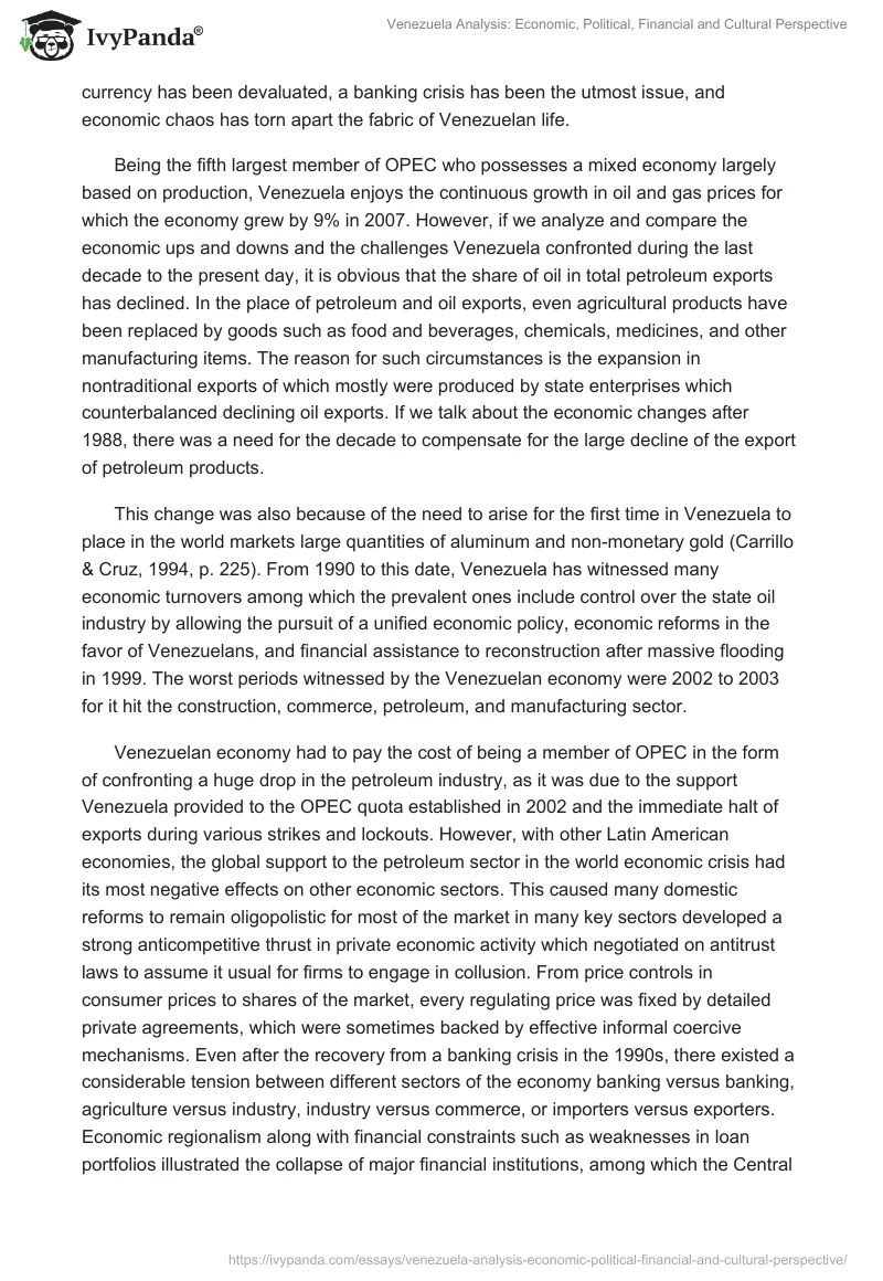 Venezuela Analysis: Economic, Political, Financial and Cultural Perspective. Page 5