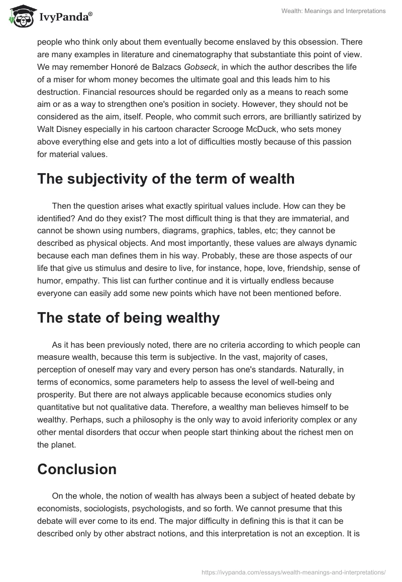 Wealth: Meanings and Interpretations. Page 2