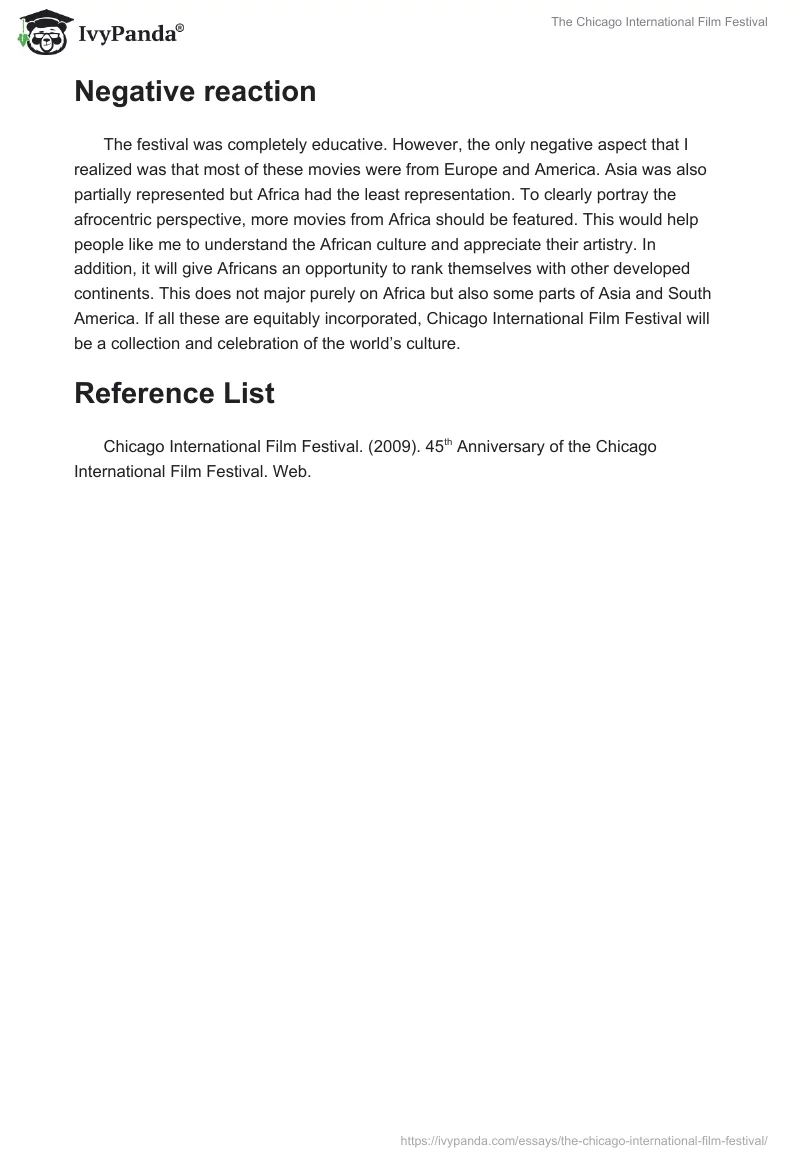 The Chicago International Film Festival. Page 3