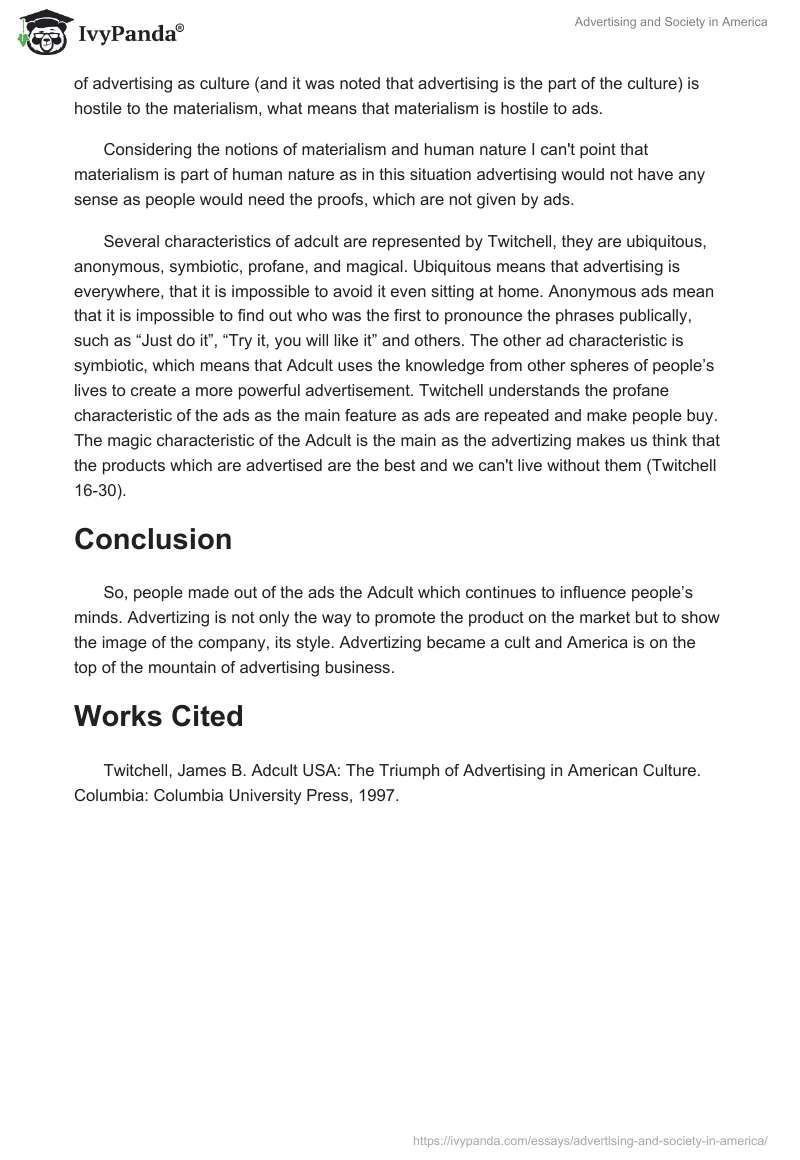 Advertising and Society in America. Page 2
