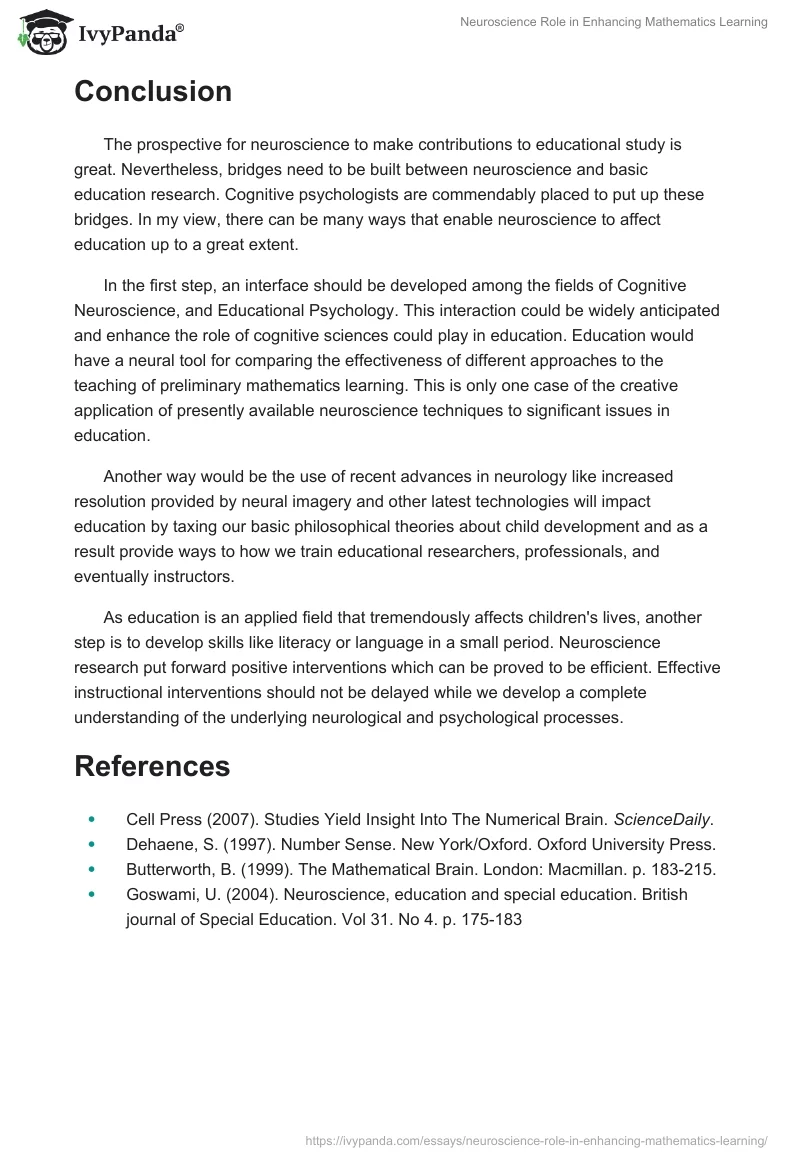 Neuroscience Role in Enhancing Mathematics Learning. Page 5