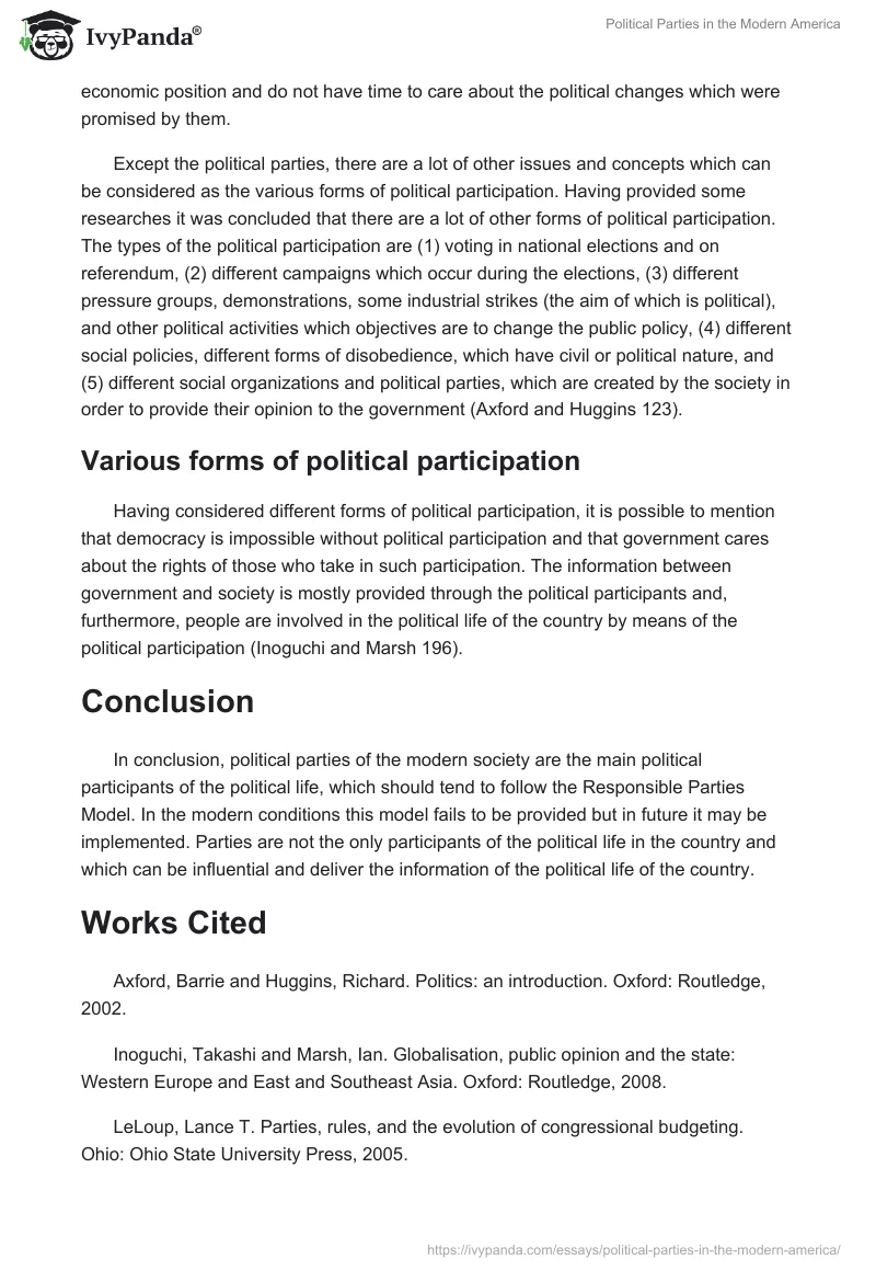 Political Parties in the Modern America. Page 2