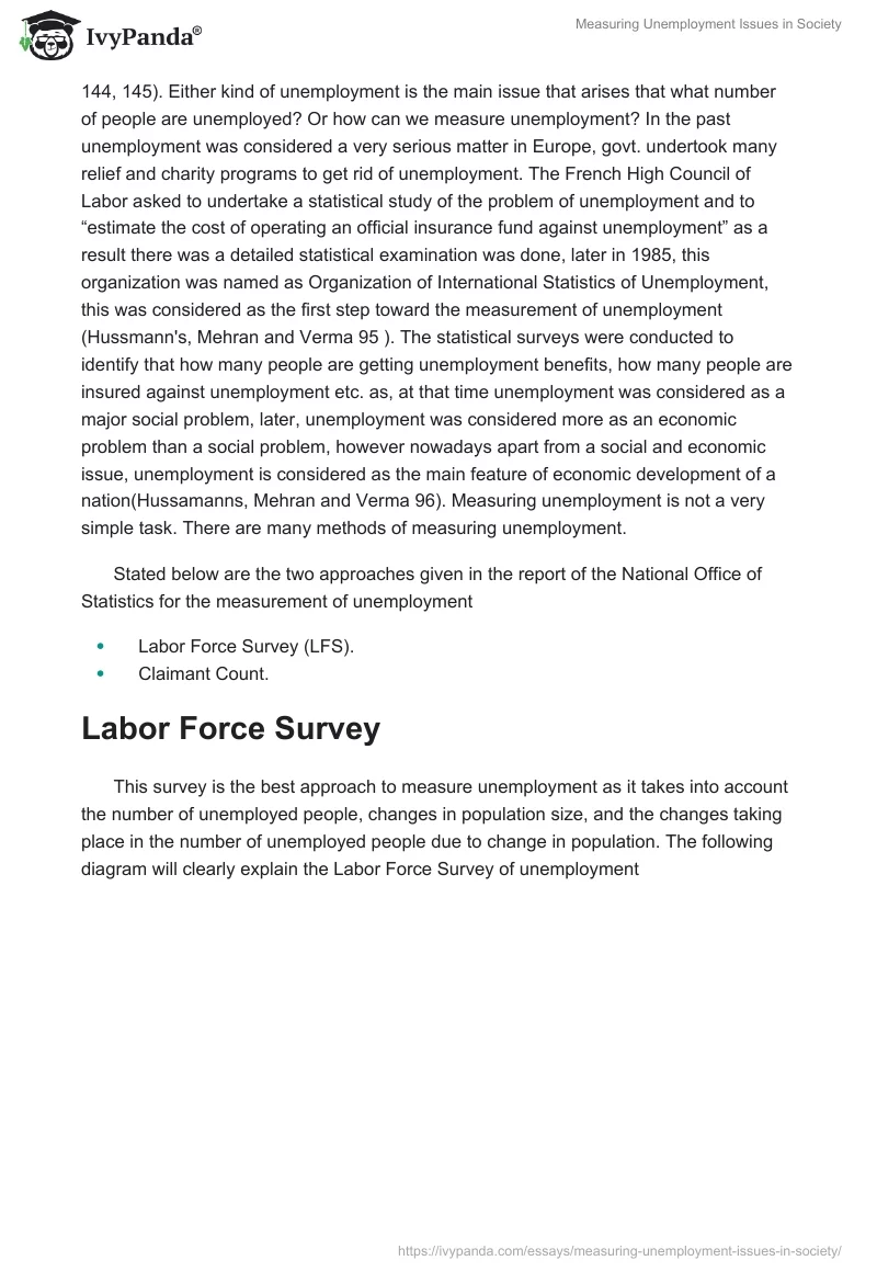 Measuring Unemployment Issues in Society. Page 2