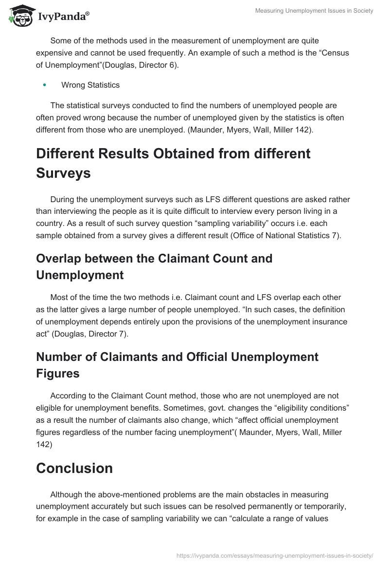 Measuring Unemployment Issues in Society. Page 4