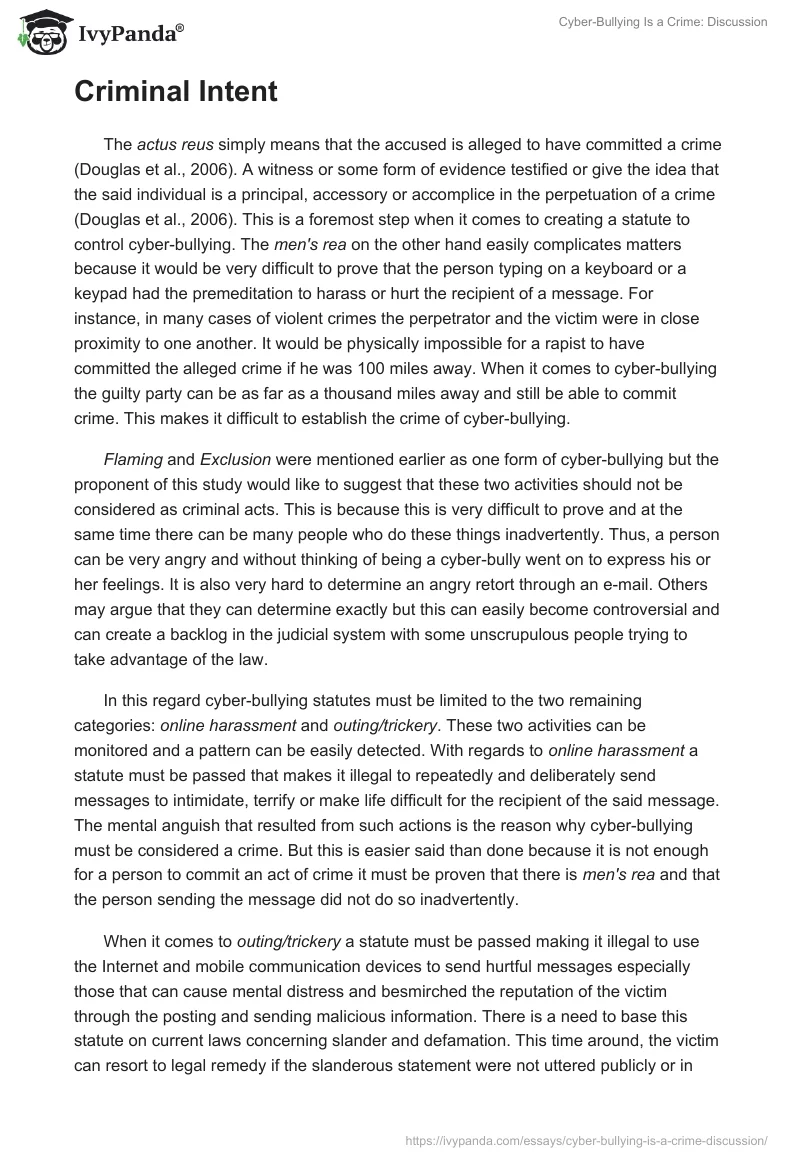Cyber-Bullying Is a Crime: Discussion. Page 3