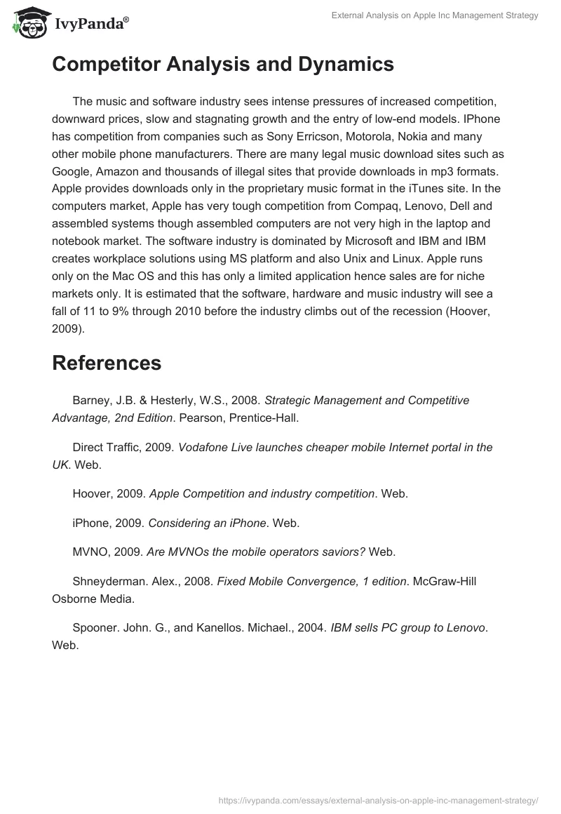 External Analysis on Apple Inc. Management Strategy. Page 4