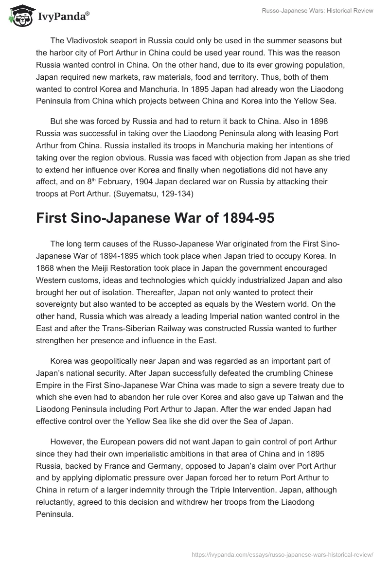 Russo-Japanese Wars: Historical Review. Page 2