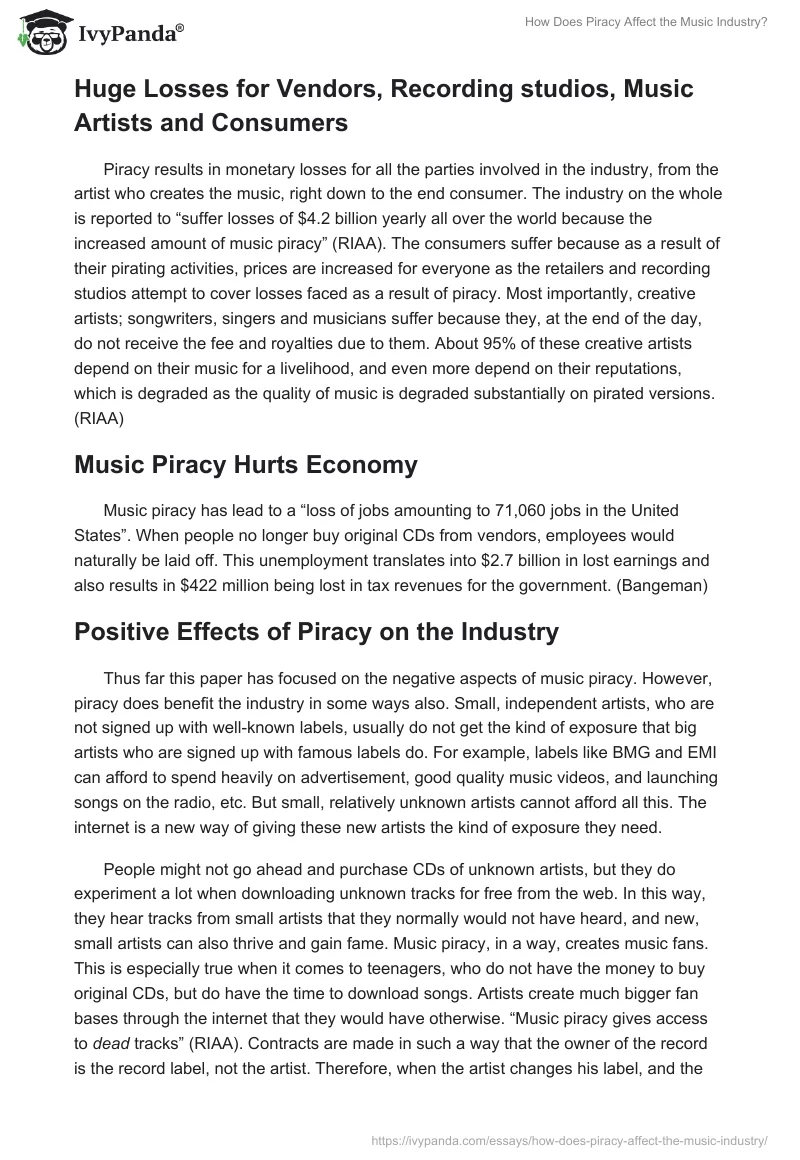 How Does Piracy Affect the Music Industry?. Page 2