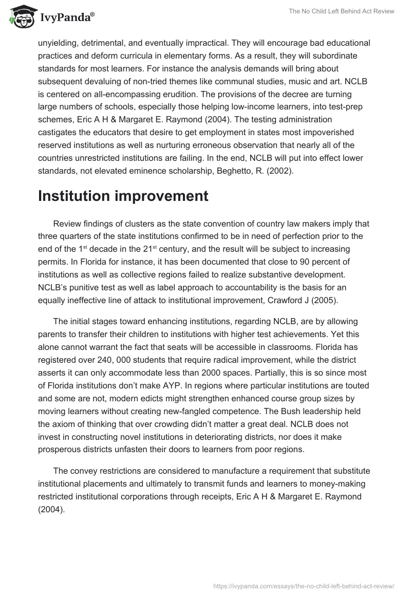 The No Child Left Behind Act Review. Page 3