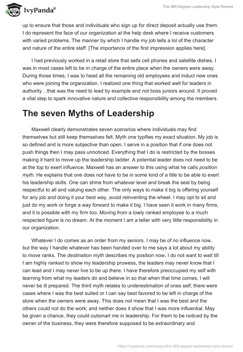 The 360-Degree Leadership Style Review. Page 2