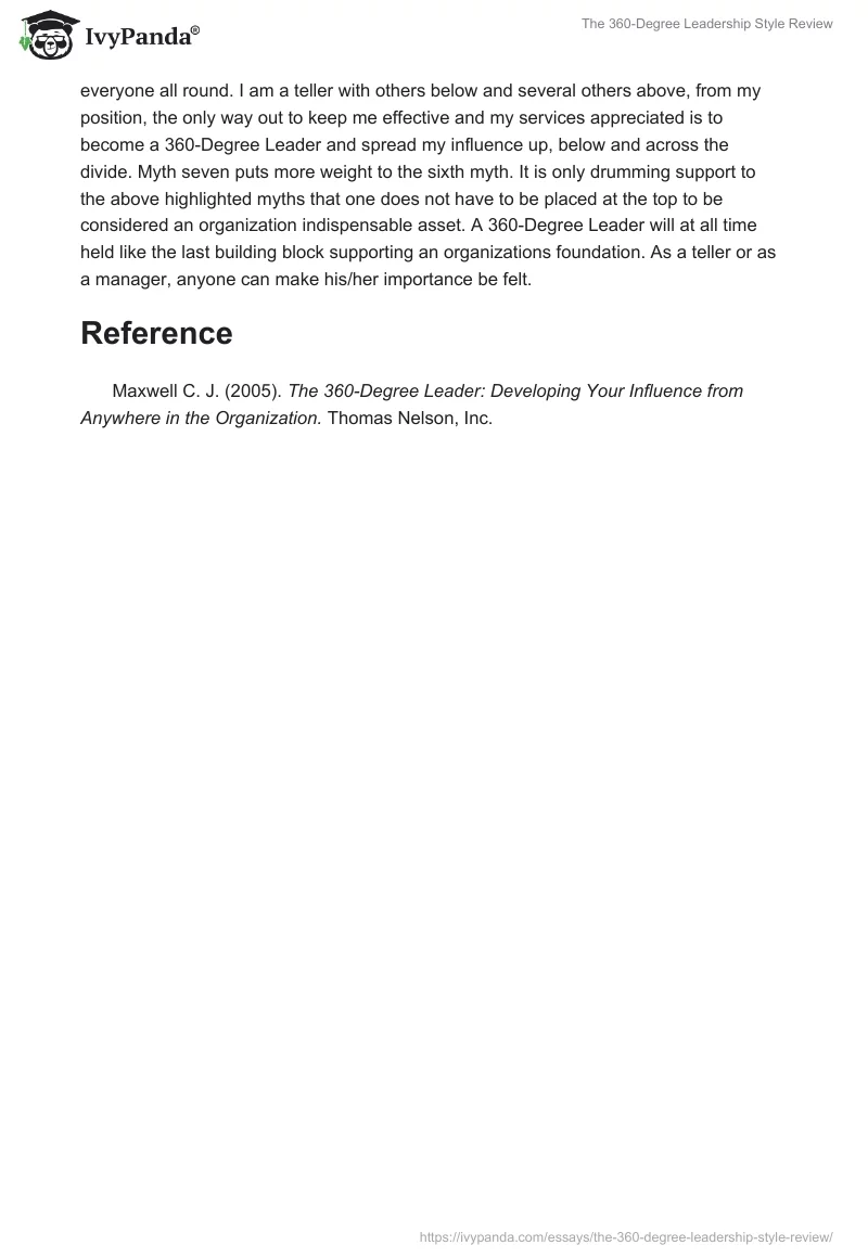 The 360-Degree Leadership Style Review. Page 4