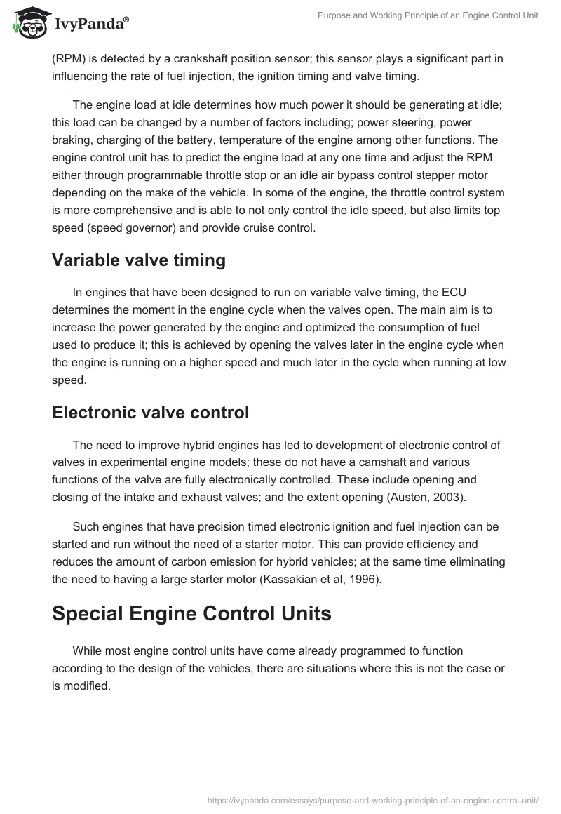 Purpose and Working Principle of an Engine Control Unit. Page 5