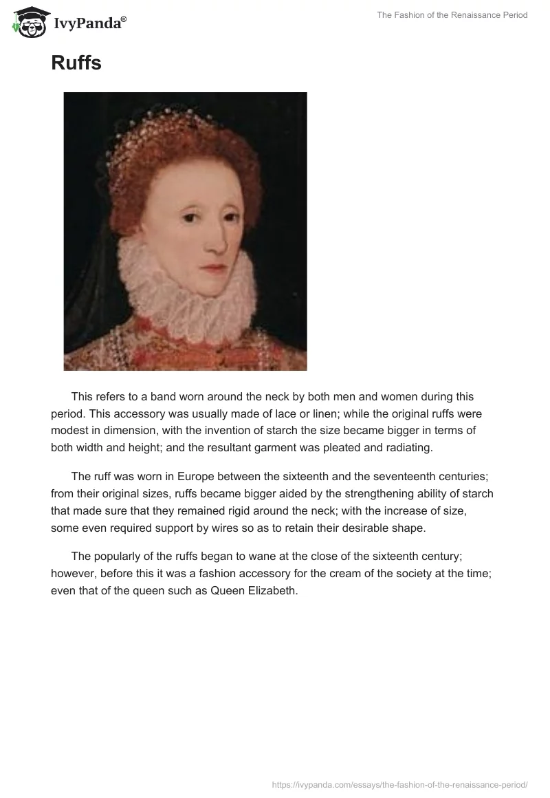 The Fashion of the Renaissance Period. Page 2