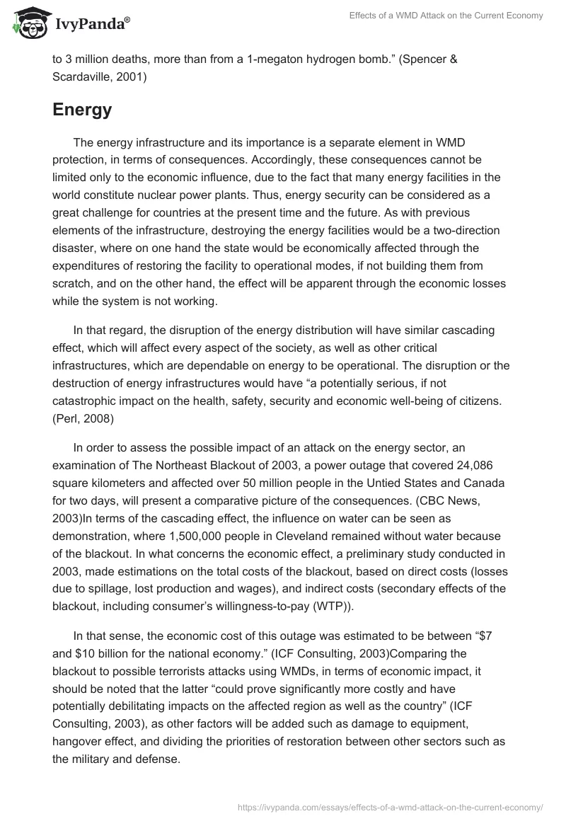 Effects of a WMD Attack on the Current Economy. Page 4