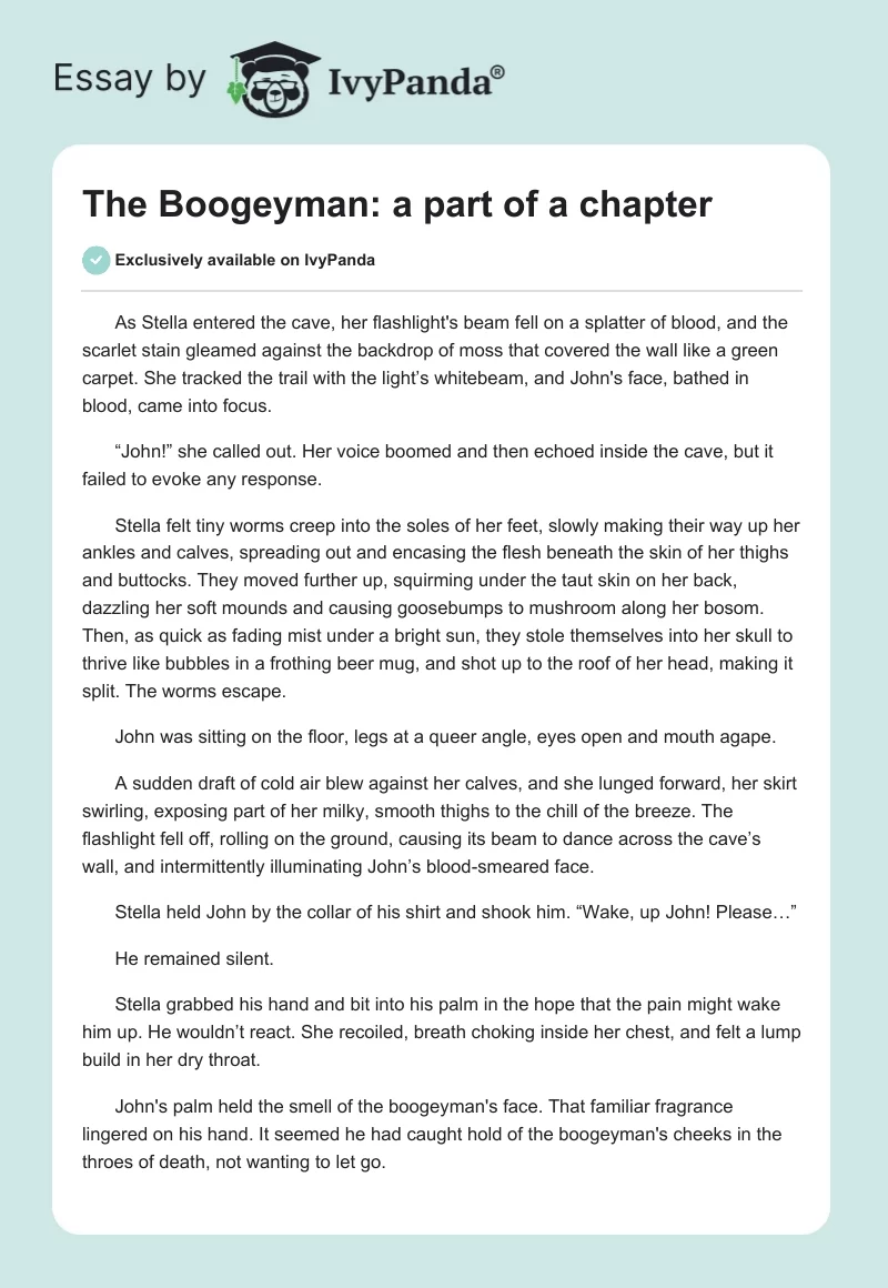 The Boogeyman: a part of a chapter. Page 1