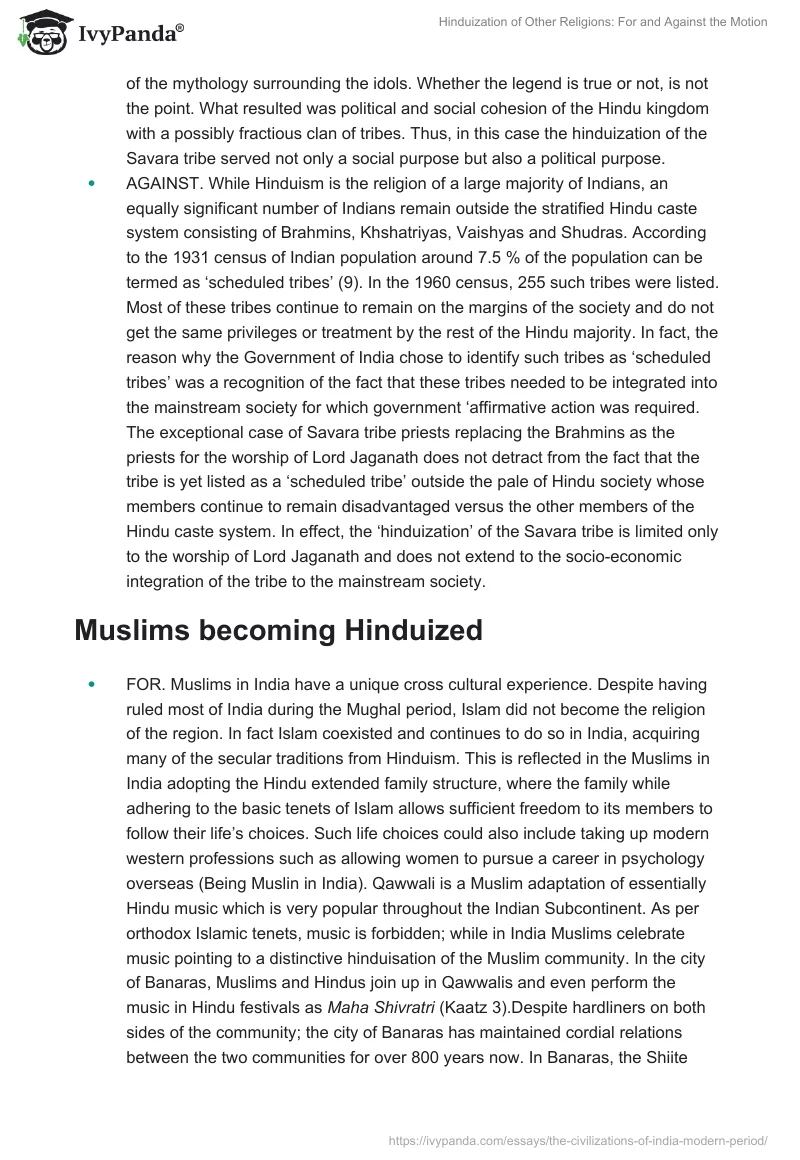 Hinduization of Other Religions: For and Against the Motion. Page 4