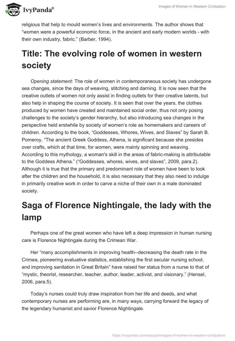 Images of Women in Western Civilization. Page 2