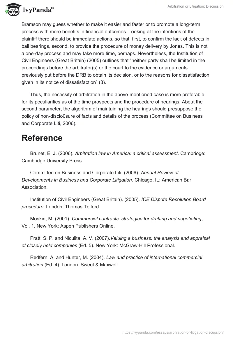 Arbitration or Litigation: Discussion. Page 2