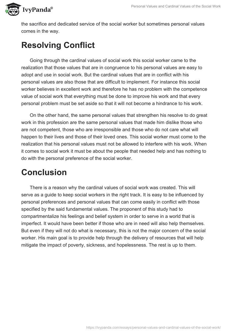 Personal Values and Cardinal Values of the Social Work. Page 3