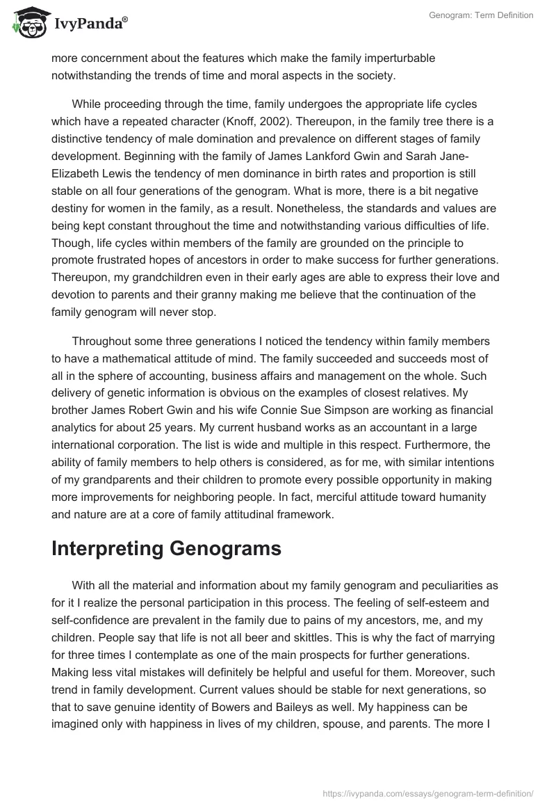 Genogram: Term Definition. Page 3