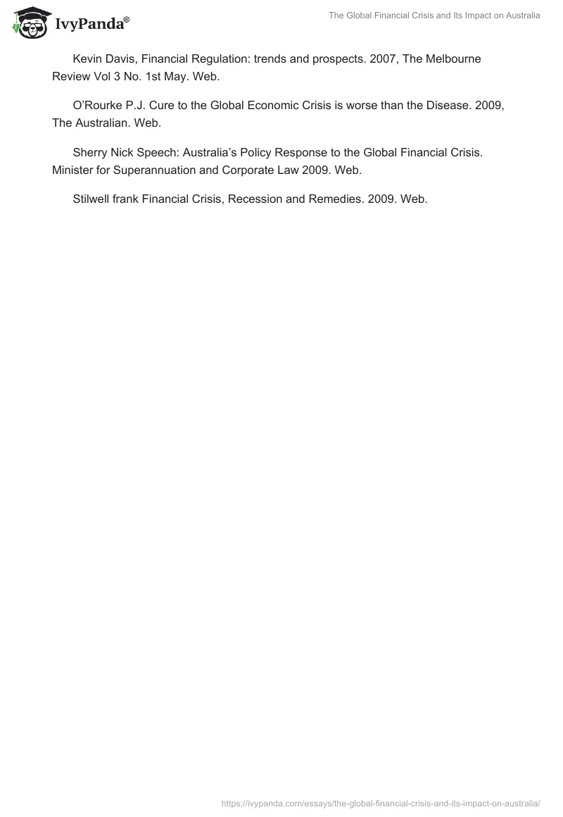The Global Financial Crisis and Its Impact on Australia. Page 4