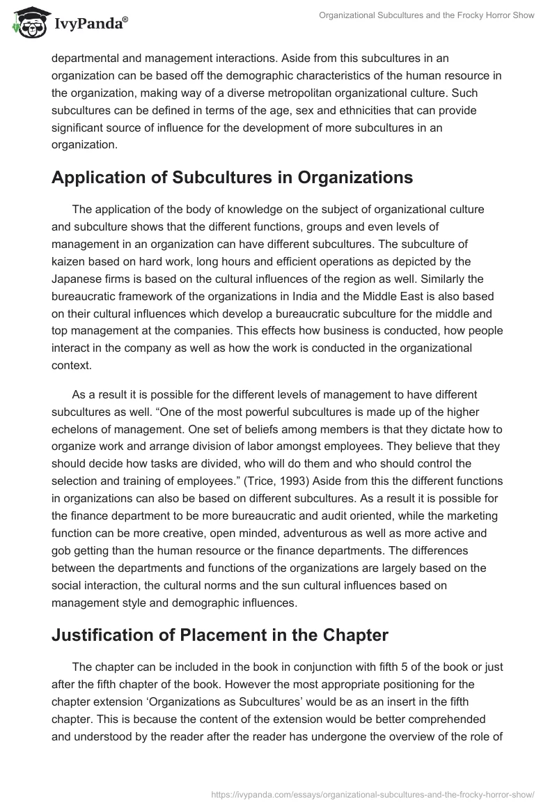 Organizational Subcultures and the Frocky Horror Show. Page 3
