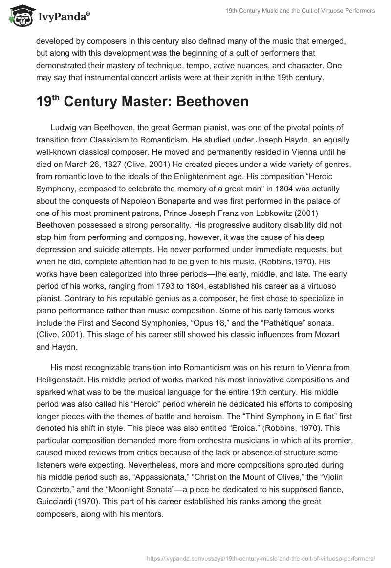 19th Century Music and the Cult of Virtuoso Performers. Page 2