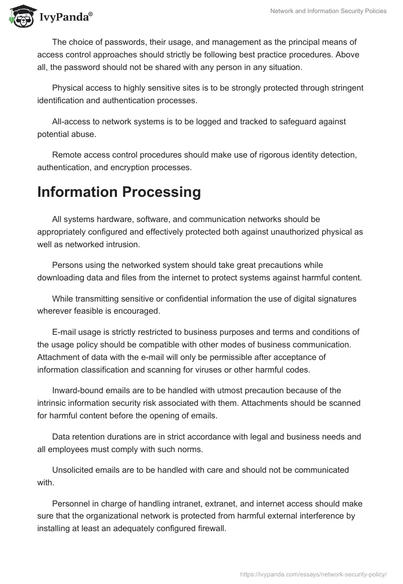 Network and Information Security Policies. Page 3