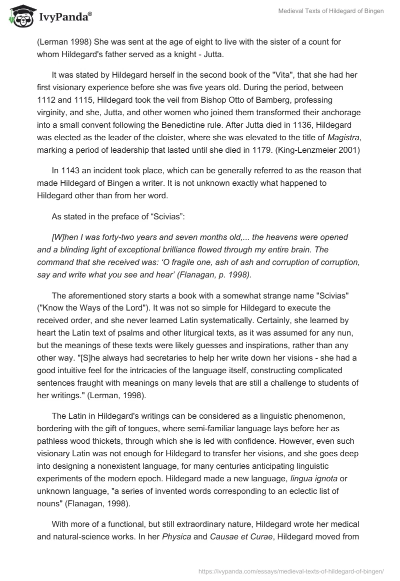 Medieval Texts of Hildegard of Bingen. Page 2
