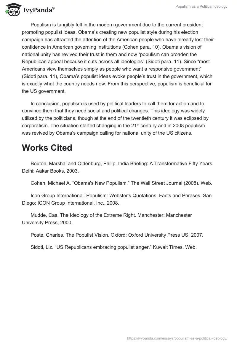 Populism as a Political Ideology. Page 2