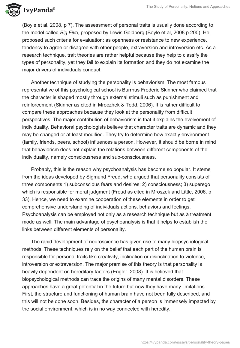 The Study of Personality: Notions and Approaches. Page 2
