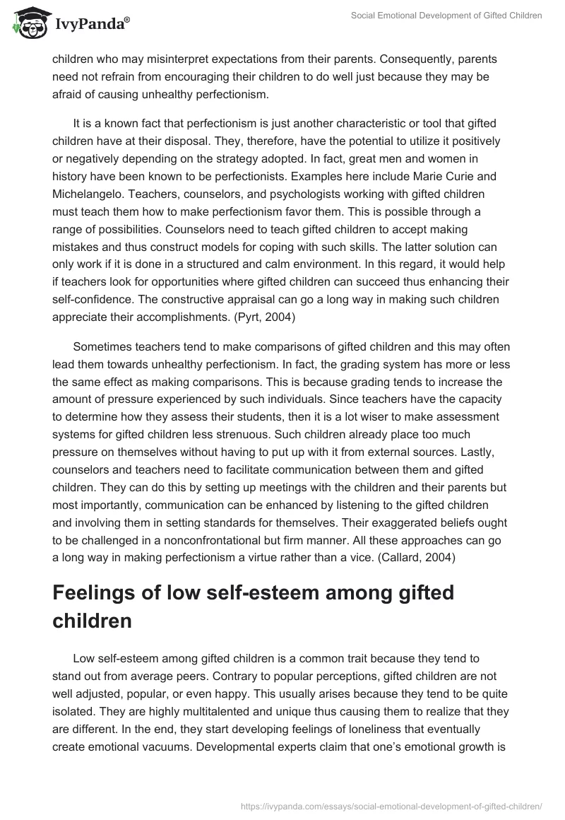 Social Emotional Development of Gifted Children. Page 2