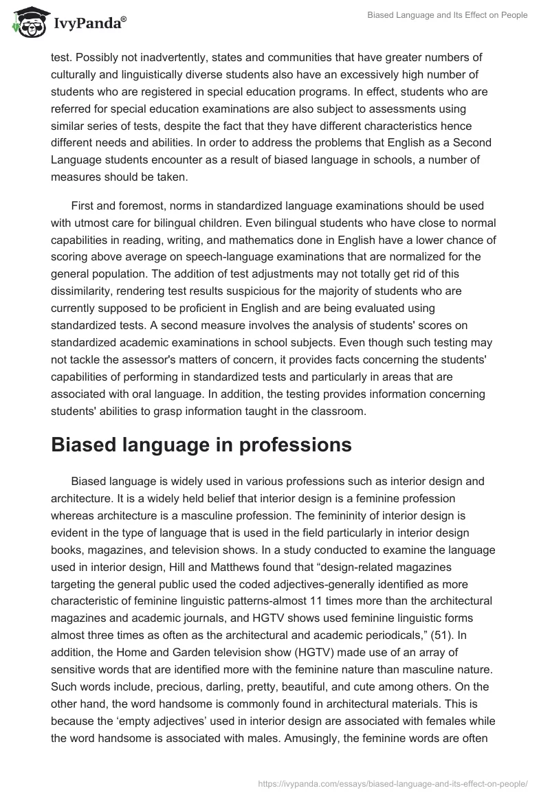 Biased Language and Its Effect on People. Page 3