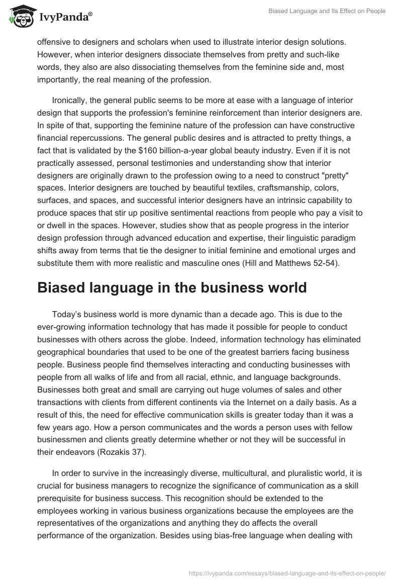 Biased Language and Its Effect on People. Page 4