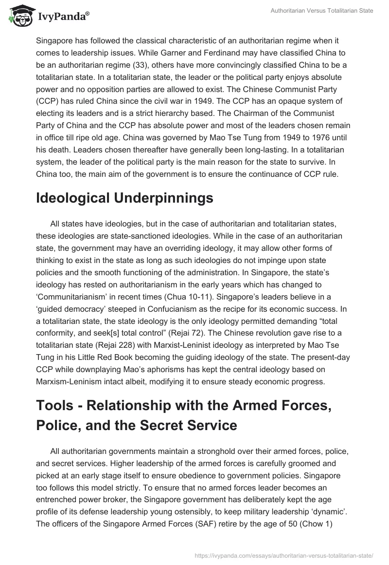 Authoritarian Versus Totalitarian State. Page 2