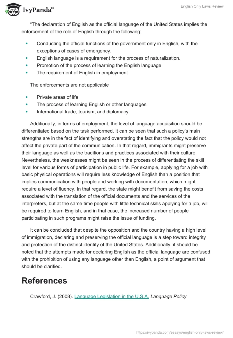 English Only Laws Review. Page 3