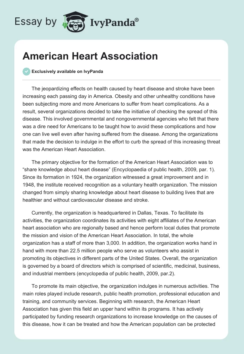 American Heart Association. Page 1