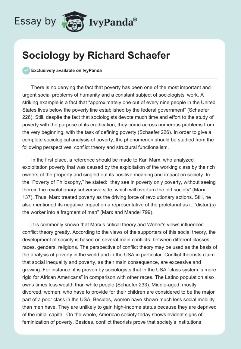 Sociology by Richard Schaefer. Page 1