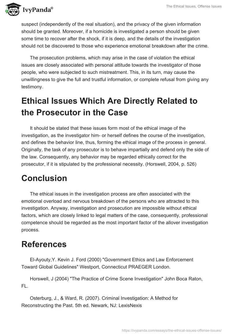 The Ethical Issues, Offense Issues. Page 2