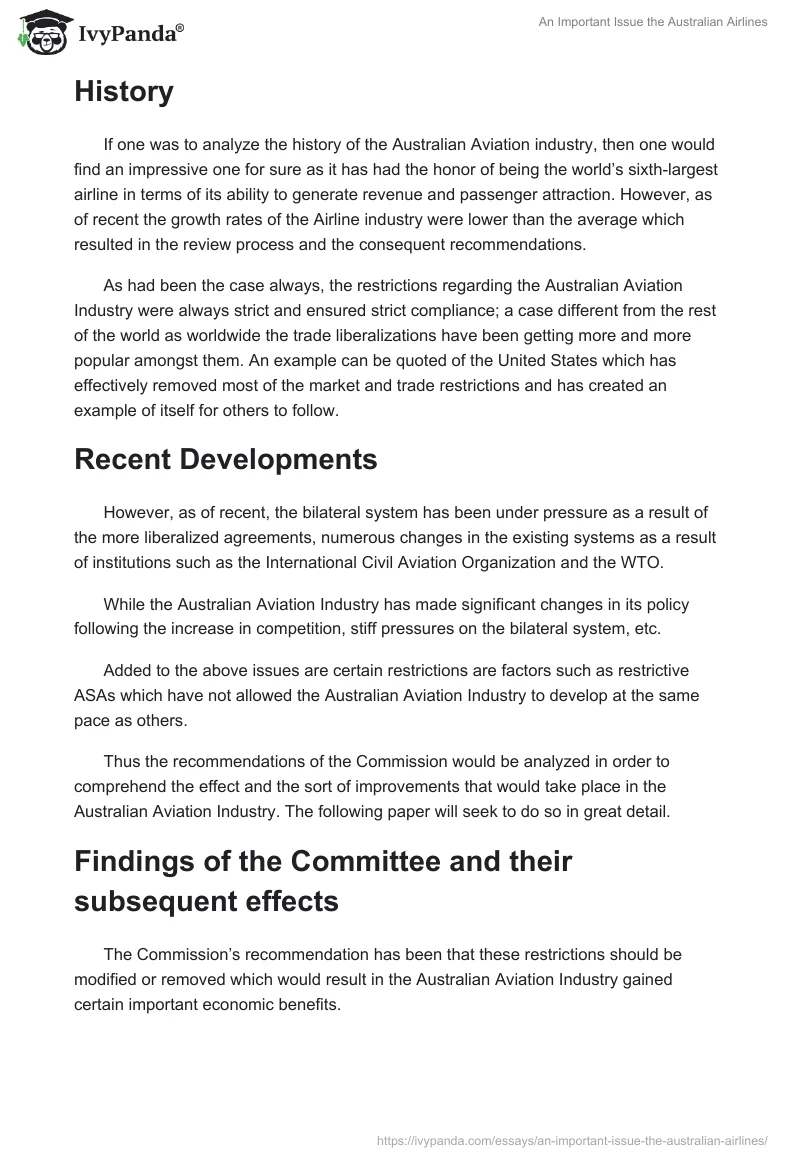 An Important Issue the Australian Airlines. Page 3