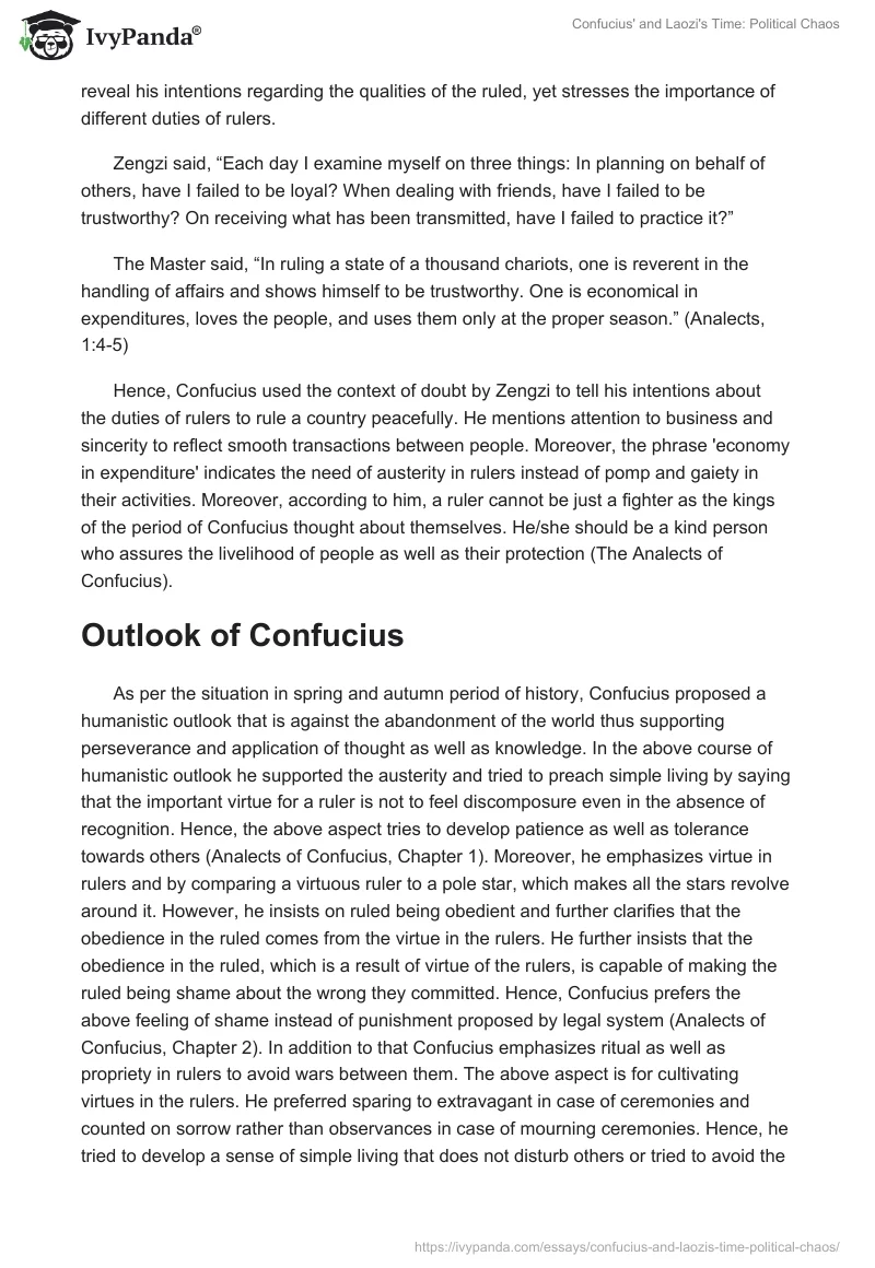 Confucius' and Laozi's Time: Political Chaos. Page 2
