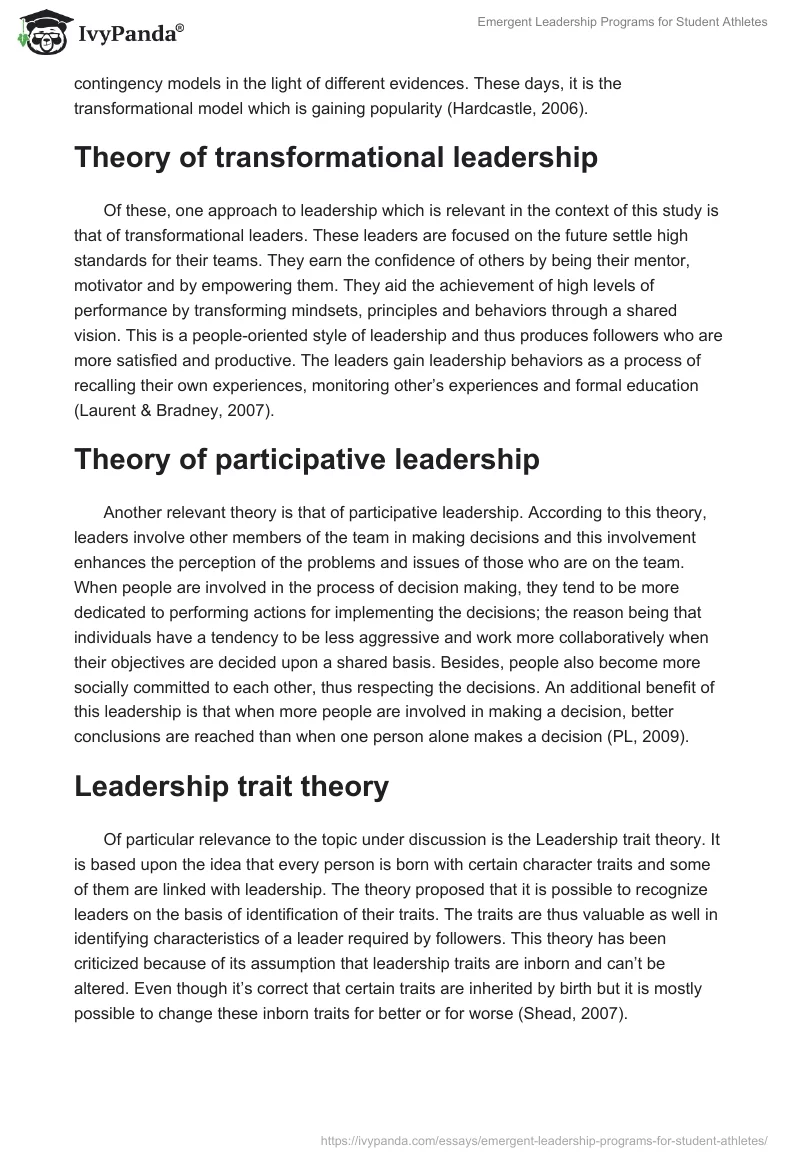 Emergent Leadership Programs for Student Athletes. Page 4