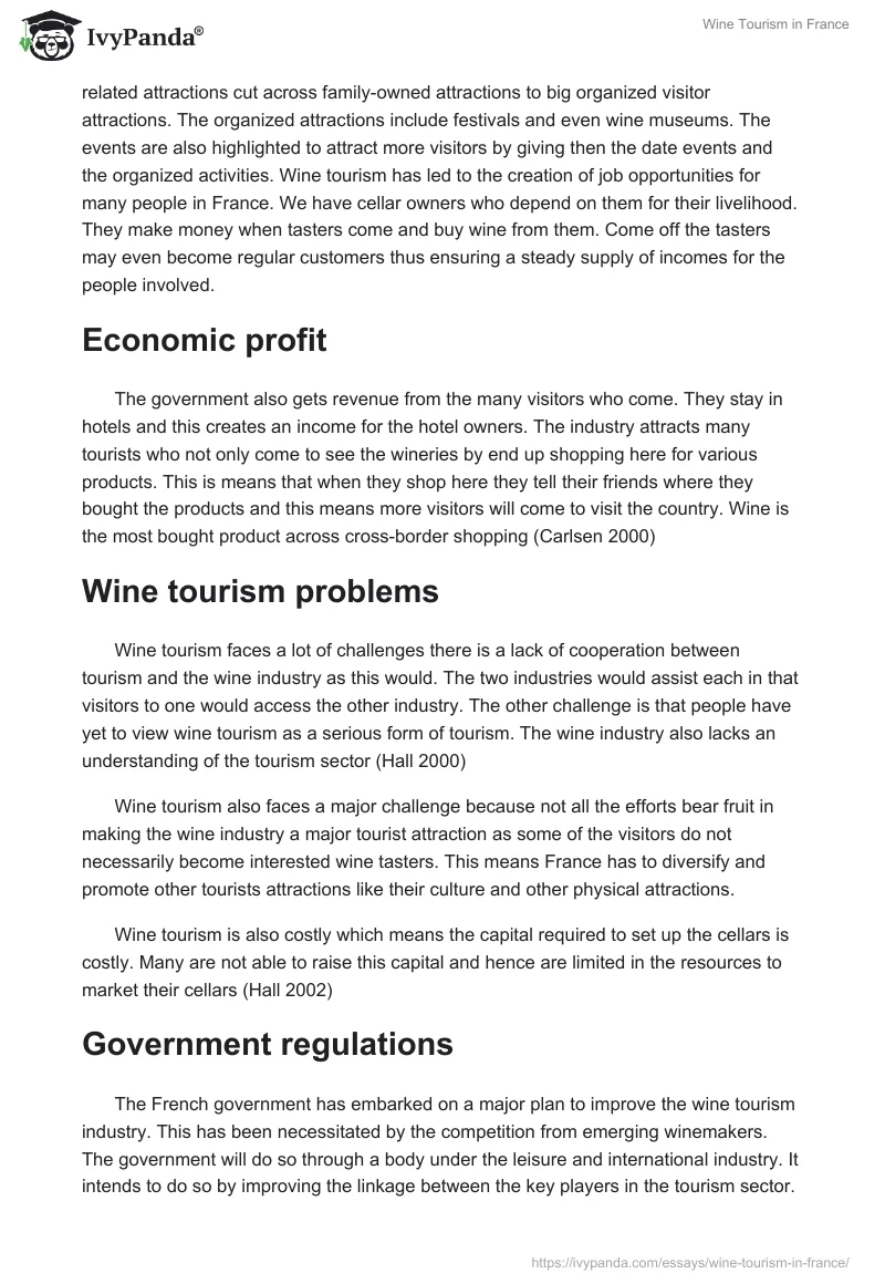 Wine Tourism in France. Page 2