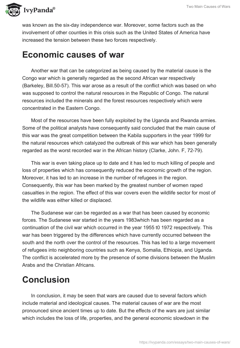 Two Main Causes of Wars. Page 4