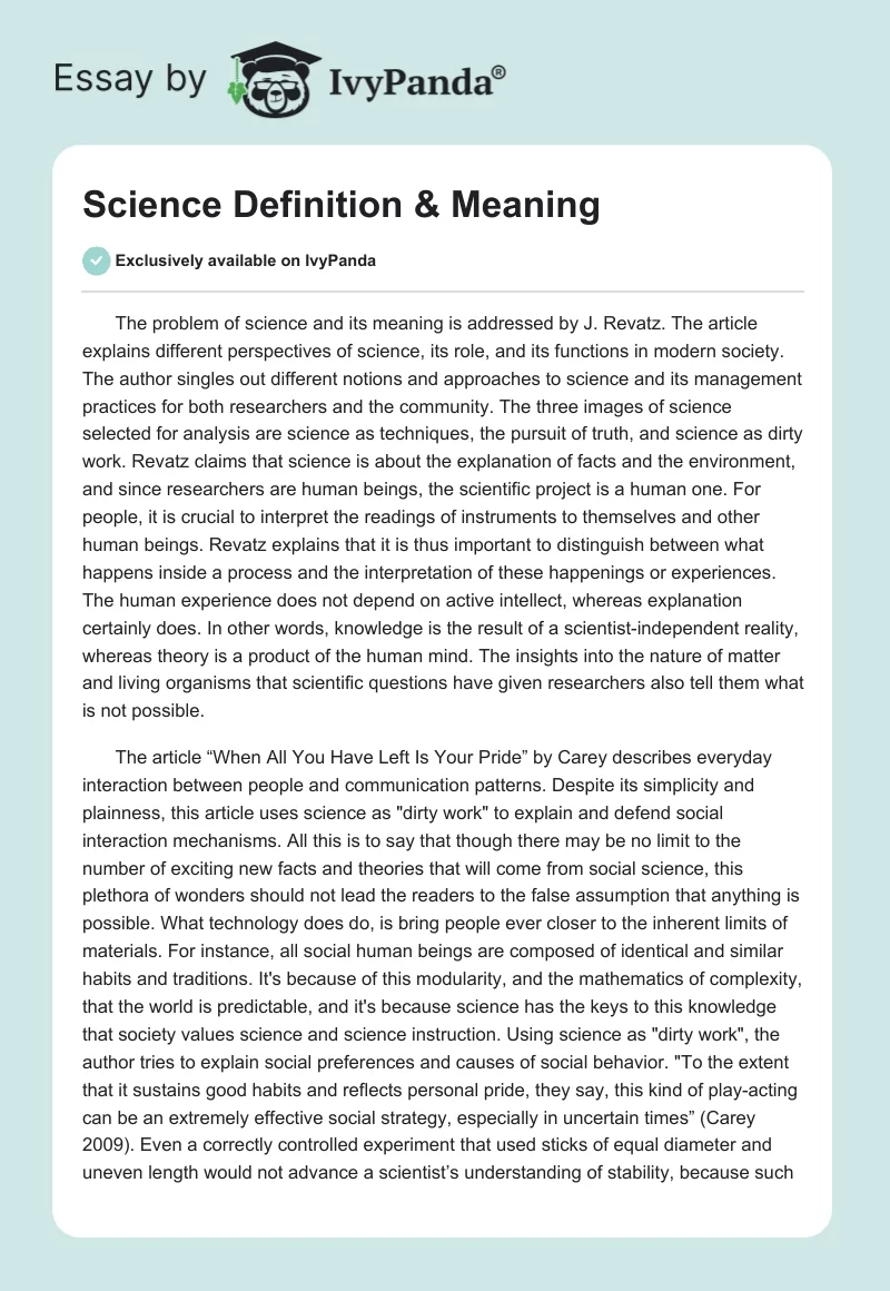 Science Definition & Meaning. Page 1