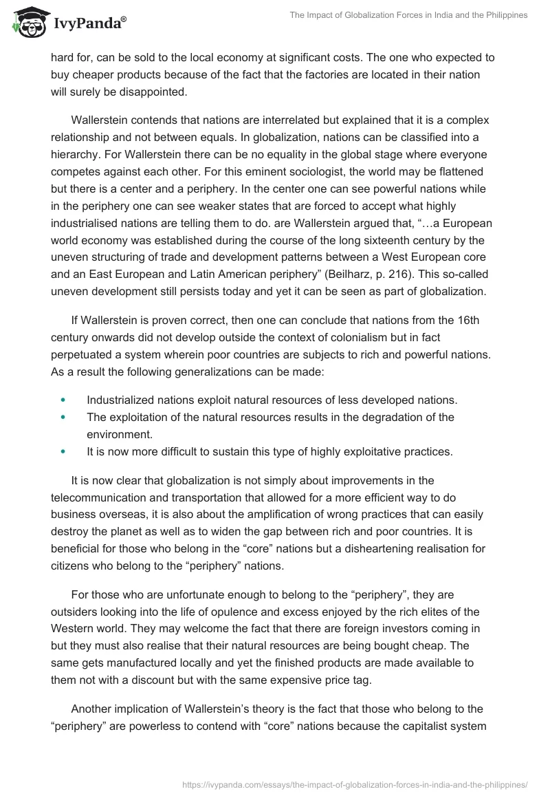 The Impact of Globalization Forces in India and the Philippines. Page 4