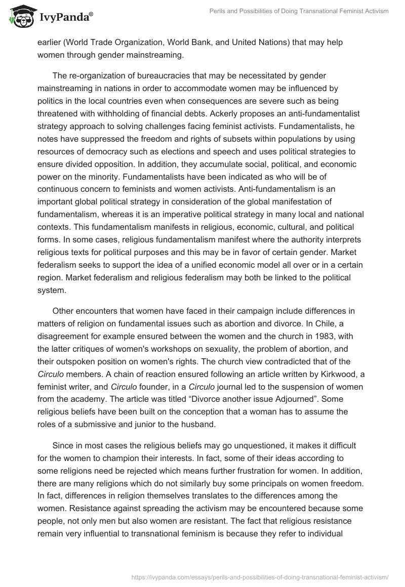 Perils and Possibilities of Doing Transnational Feminist Activism. Page 4