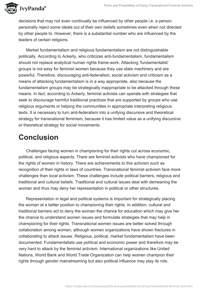 Perils and Possibilities of Doing Transnational Feminist Activism. Page 5